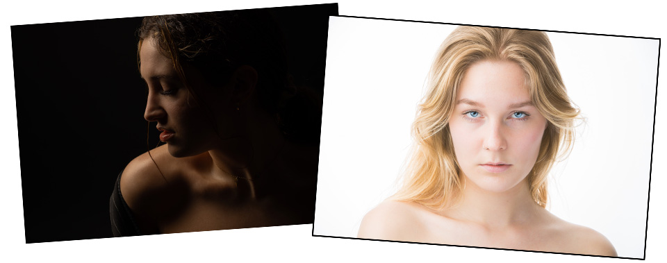 Low-key en High-key portretfoto's Low-key en High-key portretfoto's