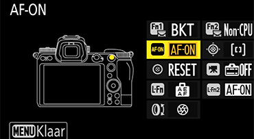 De AF-ON knop instellen