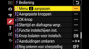 Het i-menu aanpassen