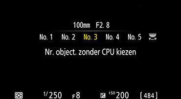 Objectief zonder cpu