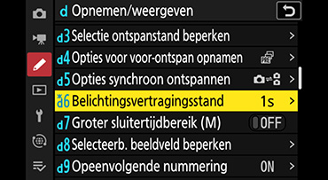 Belichtingsvertragingsstand