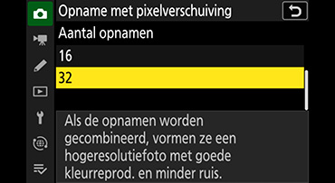 Opname met pixelverschuiving