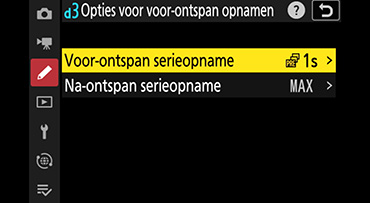 Serieopnamen en pre-capture