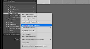 Een map of verzameling synchroniseren