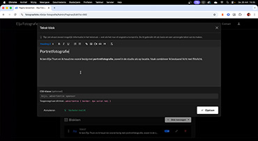 Tekst toevoegen aan je website