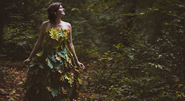 Portretshoot met Herfstjurk van Bladeren